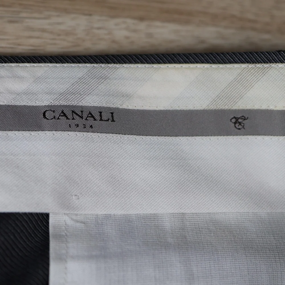 Canali Pants Mens 42x30 Gray Wool Dress Pleated Office Formal Trousers Slacks
